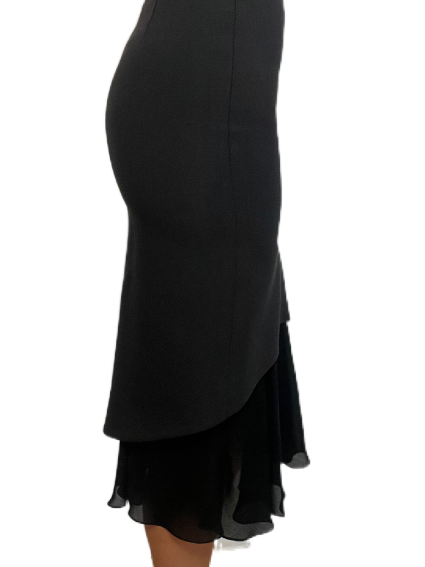Balenciaga Black Frill Bottom Skirt. Size: 36