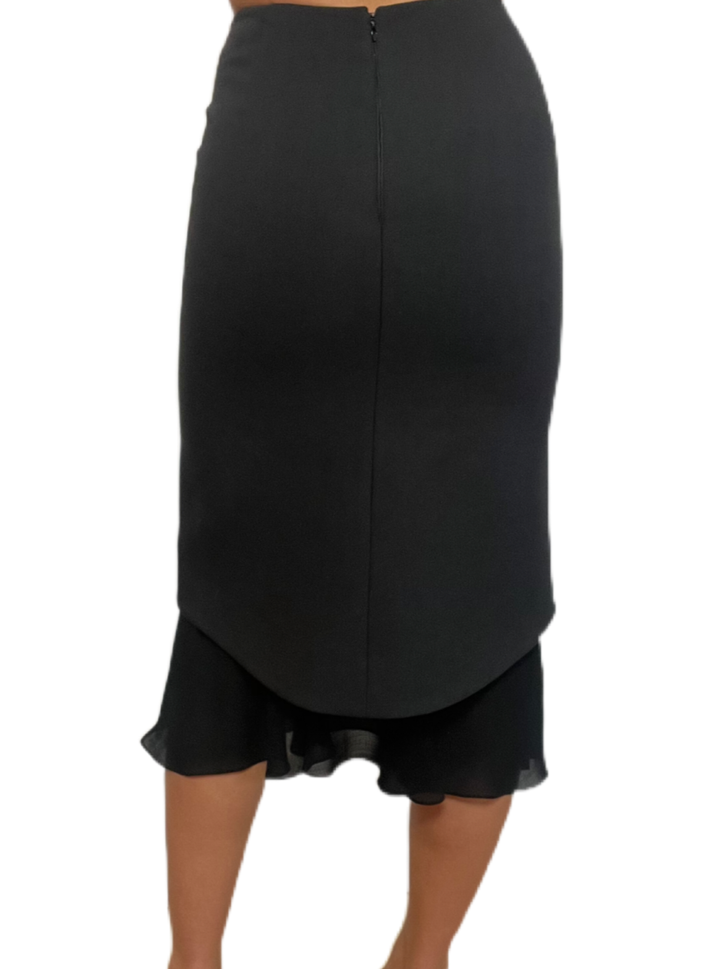 Balenciaga Black Frill Bottom Skirt. Size: 36