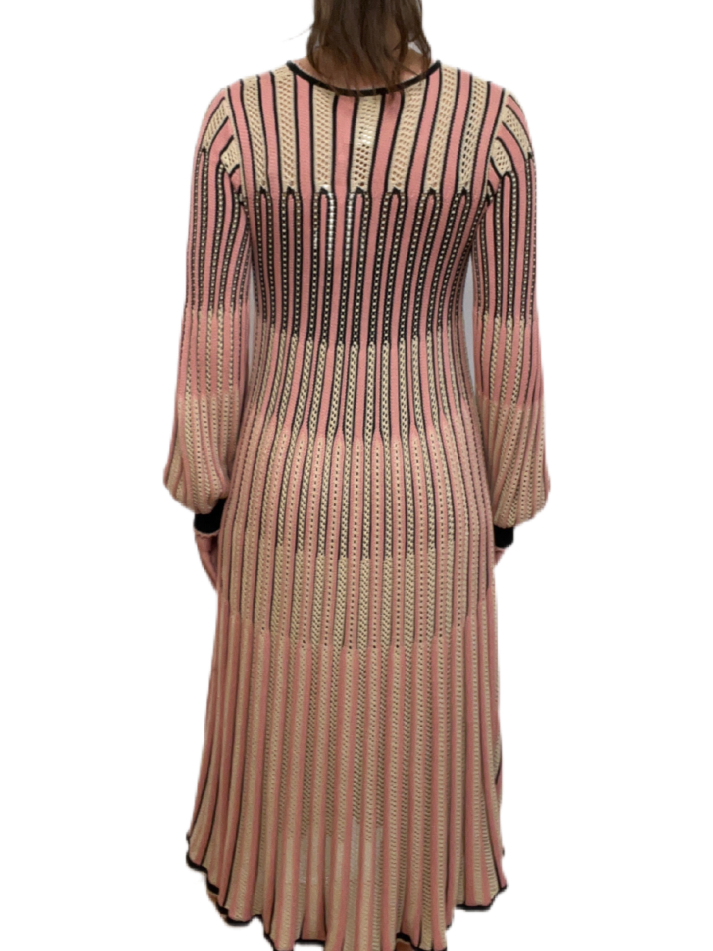 Zimmermann Crochet Pink Nude & Black Dress. Size: 2