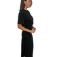 Bassike Black Short Sleeve Maxi Dress. Size: S