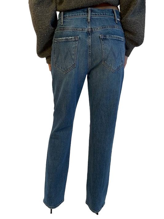 Mother Blue Wash 'Hustler Flood' High Rise Boot Cut Jean. Size: 27