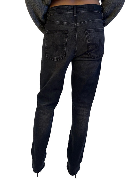 AG Jeans Black Wash High Rise 'Saige' Straight Leg Jean. Size: 26