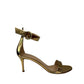 Gianvito Rossi Gold Open Toe Ankle Strap  Heels. Size: 38.5