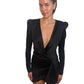 Alexandre Vauthier Black Asymmetric Draped Silk Mini Dress. Size: 6