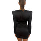 Alexandre Vauthier Black Asymmetric Draped Silk Mini Dress. Size: 6