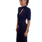 Scanlan Theodore Purple & Black Houndstooth Short Sleeve Knit Midi Dress. Size: XS