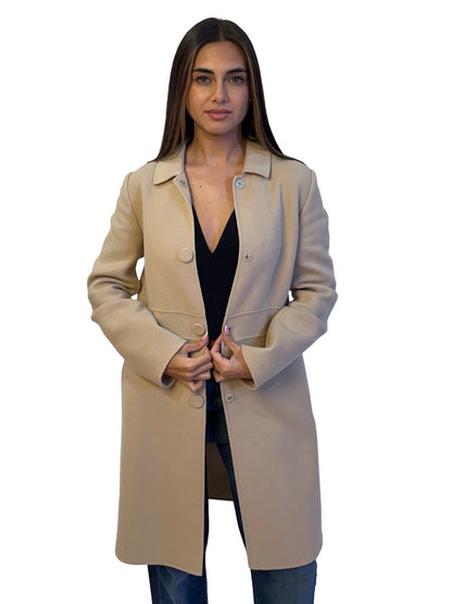 MaxMara Studio Beige Wool Coat. Size: 10