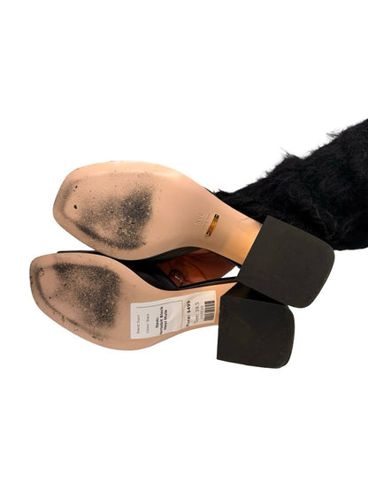 Gucci Black Horsebit Block Heel Mule. Size: 39.5