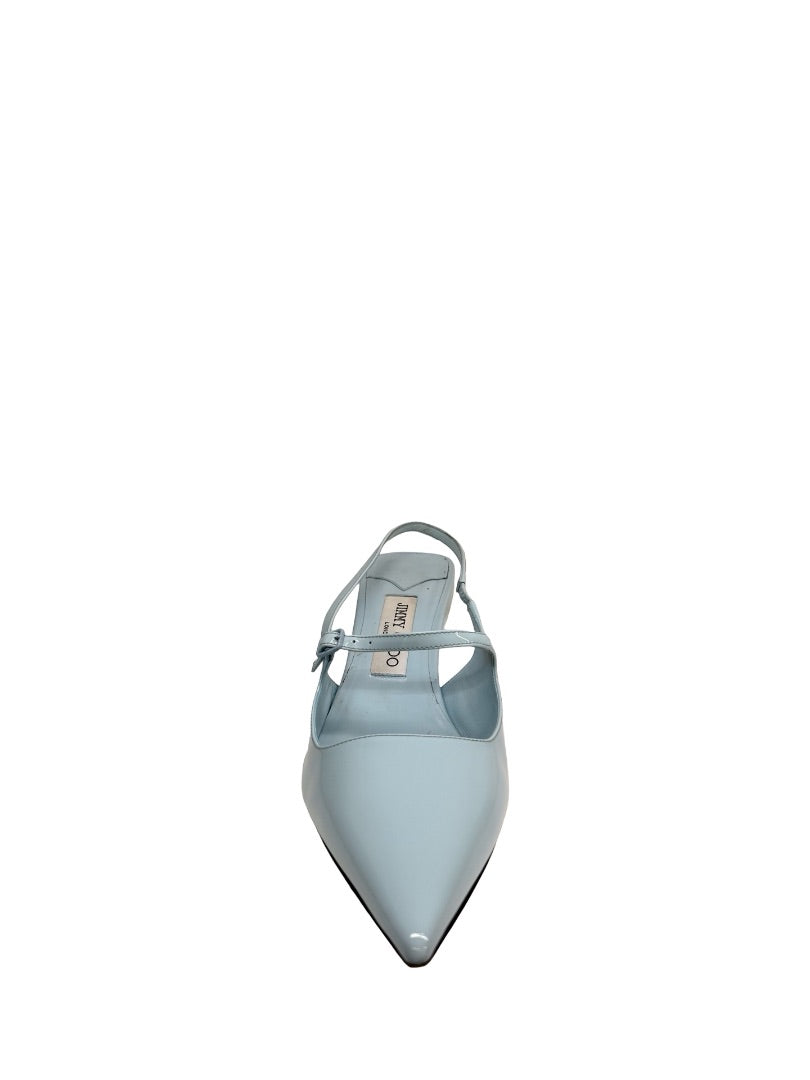 Jimmy Choo Ice Blue Patent 'Didi 45' Slingback Heel. Size: 39