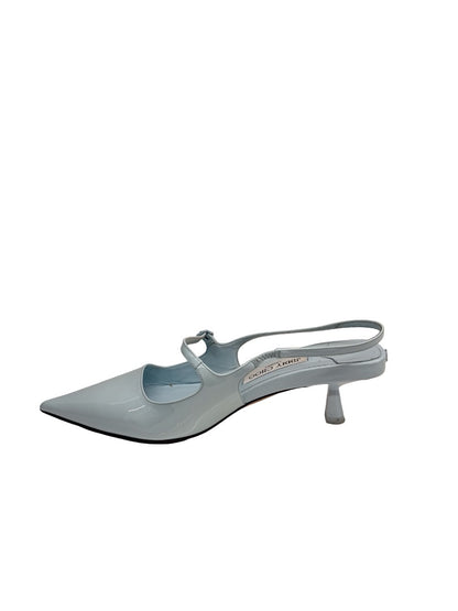 Jimmy Choo Ice Blue Patent 'Didi 45' Slingback Heel. Size: 39