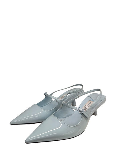 Jimmy Choo Ice Blue Patent 'Didi 45' Slingback Heel. Size: 39