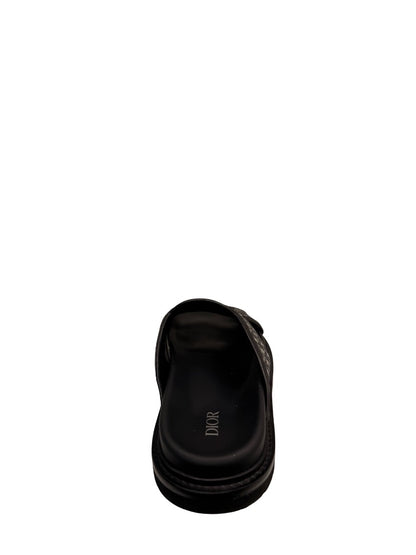 Christian Dior Black/Navy Oblique Criss Cross Sandal. Size: 41