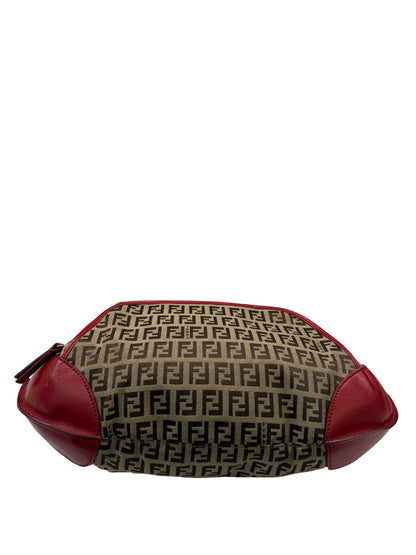 Fendi Brown/Red Zucca Hobo Chef Bag.