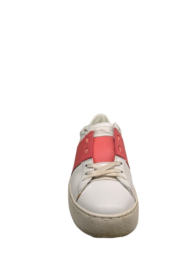 Valentino Garavani White Open Sneaker W Matte Pink Contrast. Size: 40