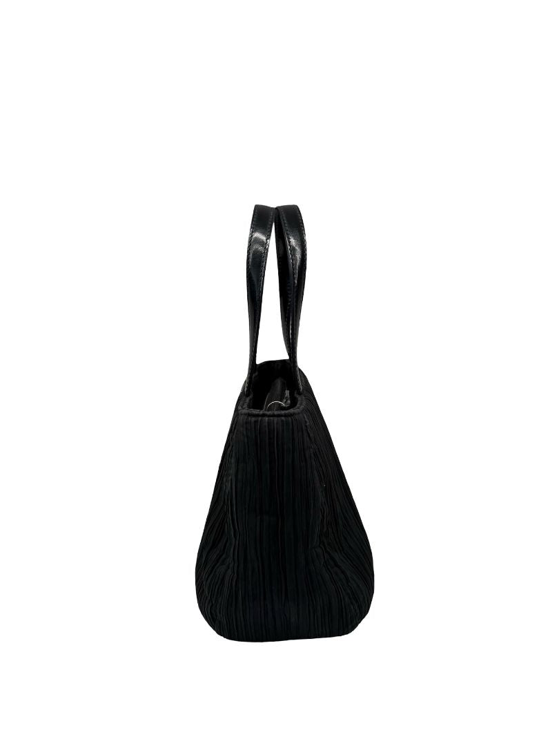 Christian Dior Black Mini Pleated Handle Bag.