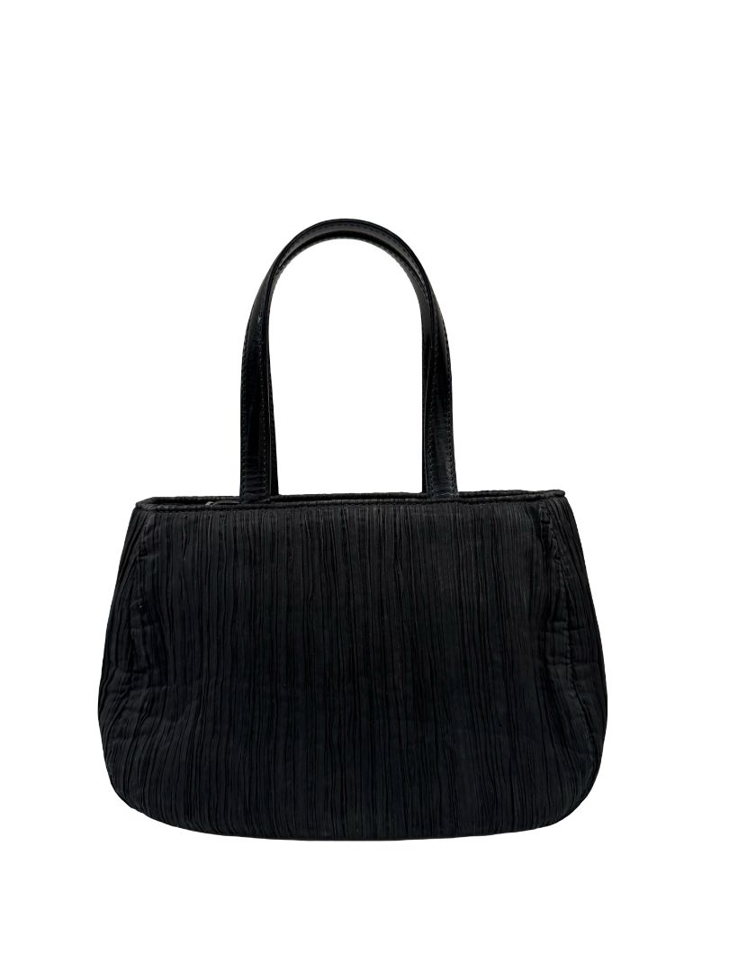 Christian Dior Black Mini Pleated Handle Bag.