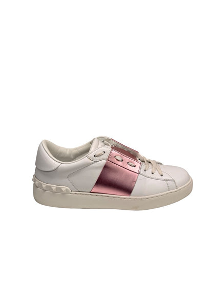 Valentino Garavani White Open Sneaker W Metallic Pink Contrast. Size: 40