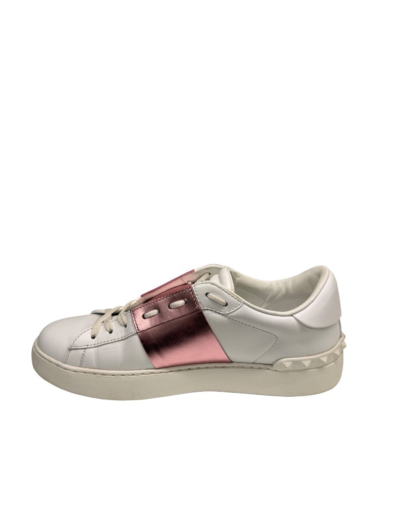 Valentino Garavani White Open Sneaker W Metallic Pink Contrast. Size: 40