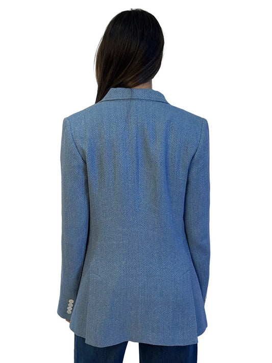 Polo Ralph Lauren Blue Herringbone Blazer. Size: 4