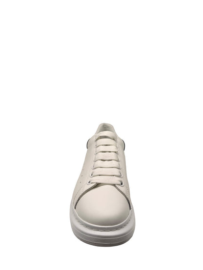 Alexander McQueen White Metallic Heel Platform Sneakers. Size: 41