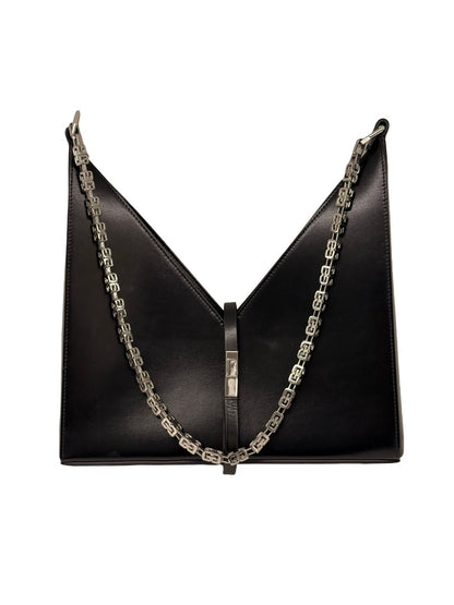 Givenchy Black Leather Cut Out Box Bag W Chain.