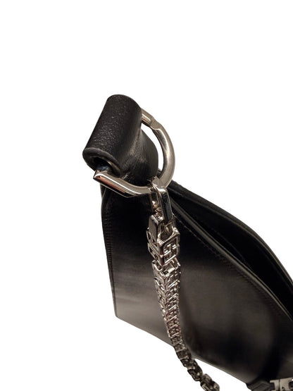Givenchy Black Leather Cut Out Box Bag W Chain.