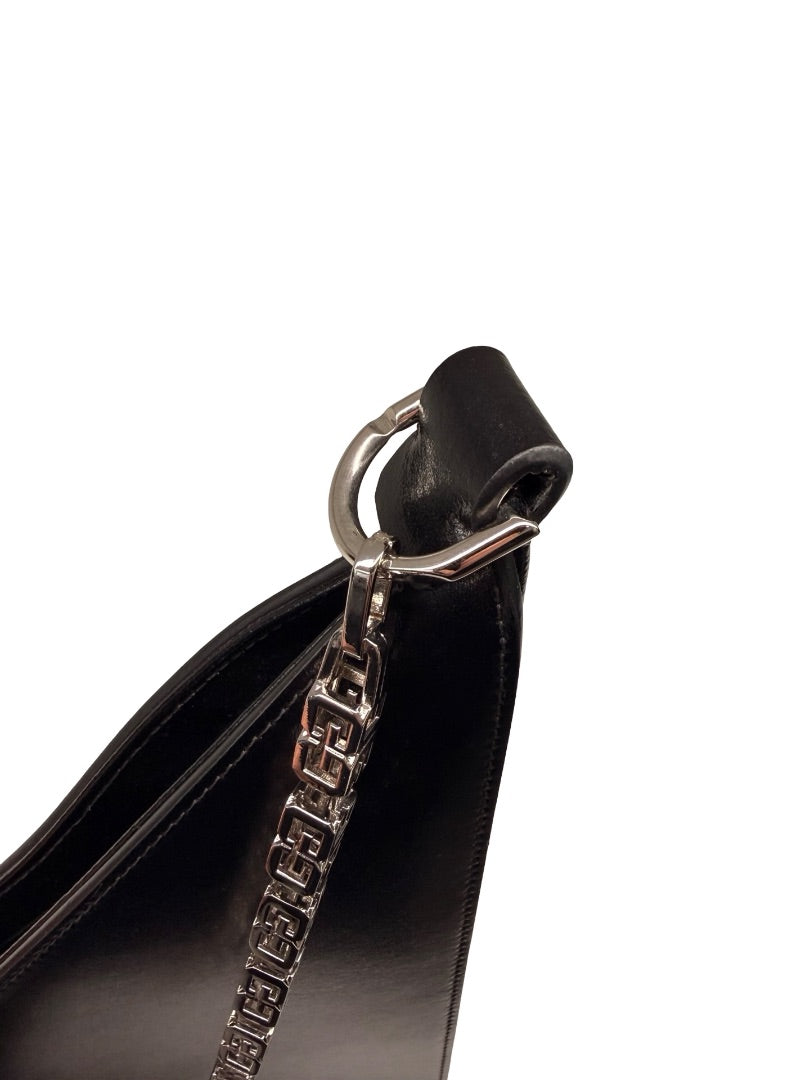 Givenchy Black Leather Cut Out Box Bag W Chain.