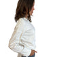 Balenciaga White Long Sleeve Cropped Round Neck Top. Size: S