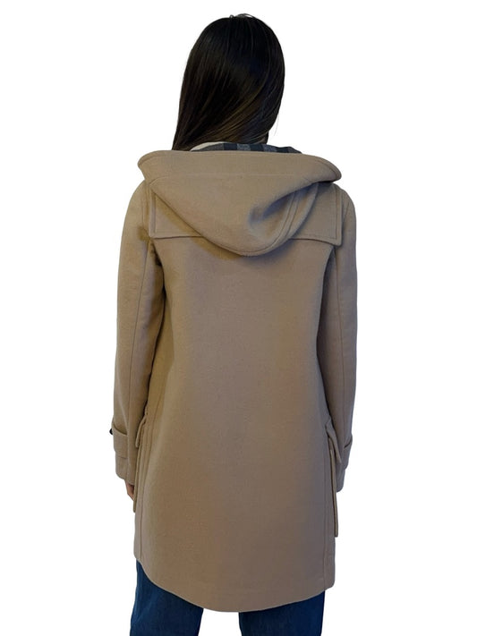 Burberry Brit Beige Hooded Wool Duffle Coat. Size: 4