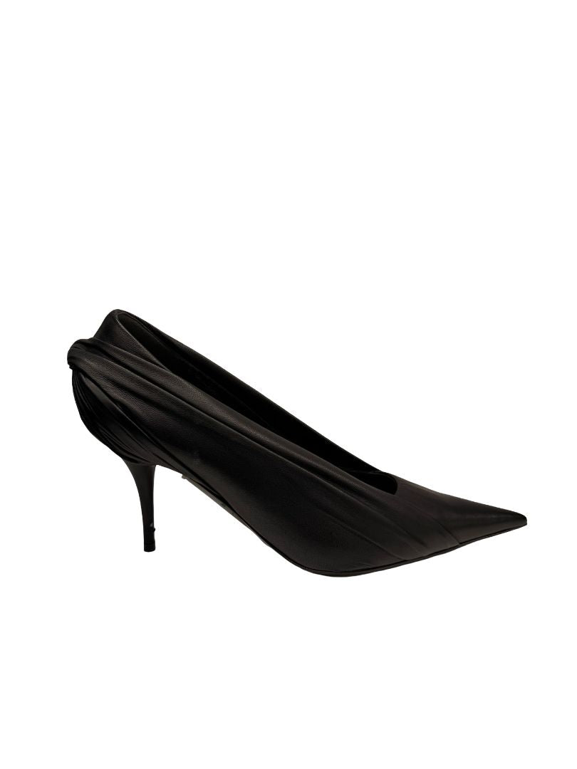 Balenciaga Black Ruched Accent Pumps. Size: 40