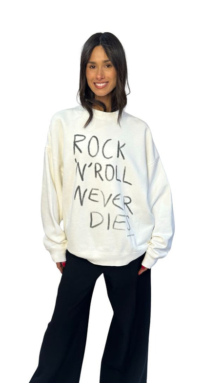 Anine Bing White 'Rock N Roll Never Dies' Sweater. Size: XS