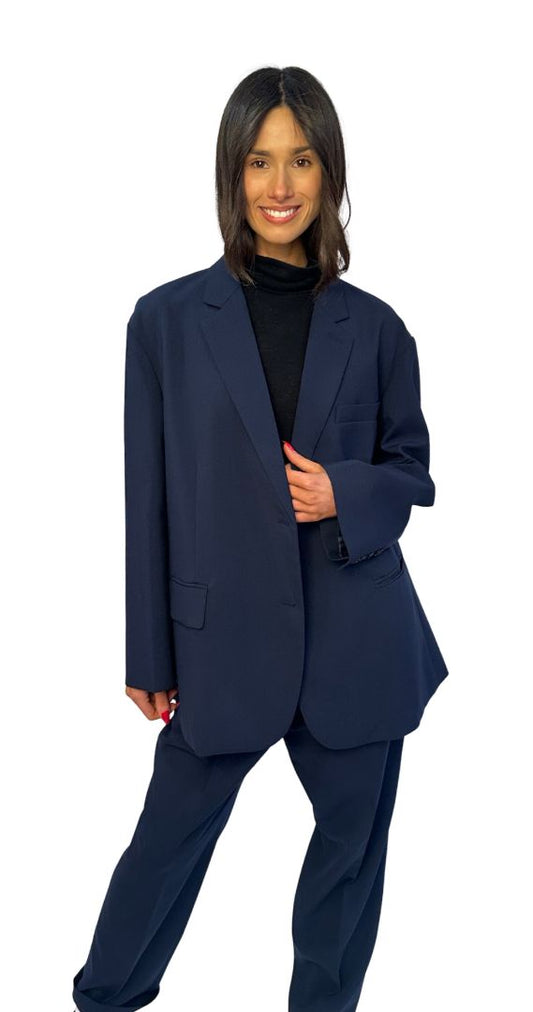 The Frankie Shop Navy Tailored Suit Set. Size: XS-M