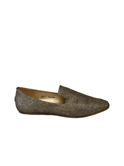 Jimmy Choo Silver/Gold Glitter Flats. Size: 39