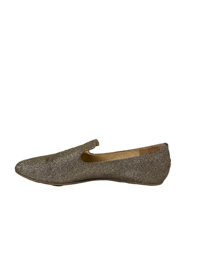 Jimmy Choo Silver/Gold Glitter Flats. Size: 39