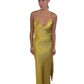 Rag & Bone Olive Gold V Neck Maxi Slip Dress. Size: 00