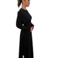 Bassike Black Ribbed Long Sleeve Midi Dress w Slit. Size: S