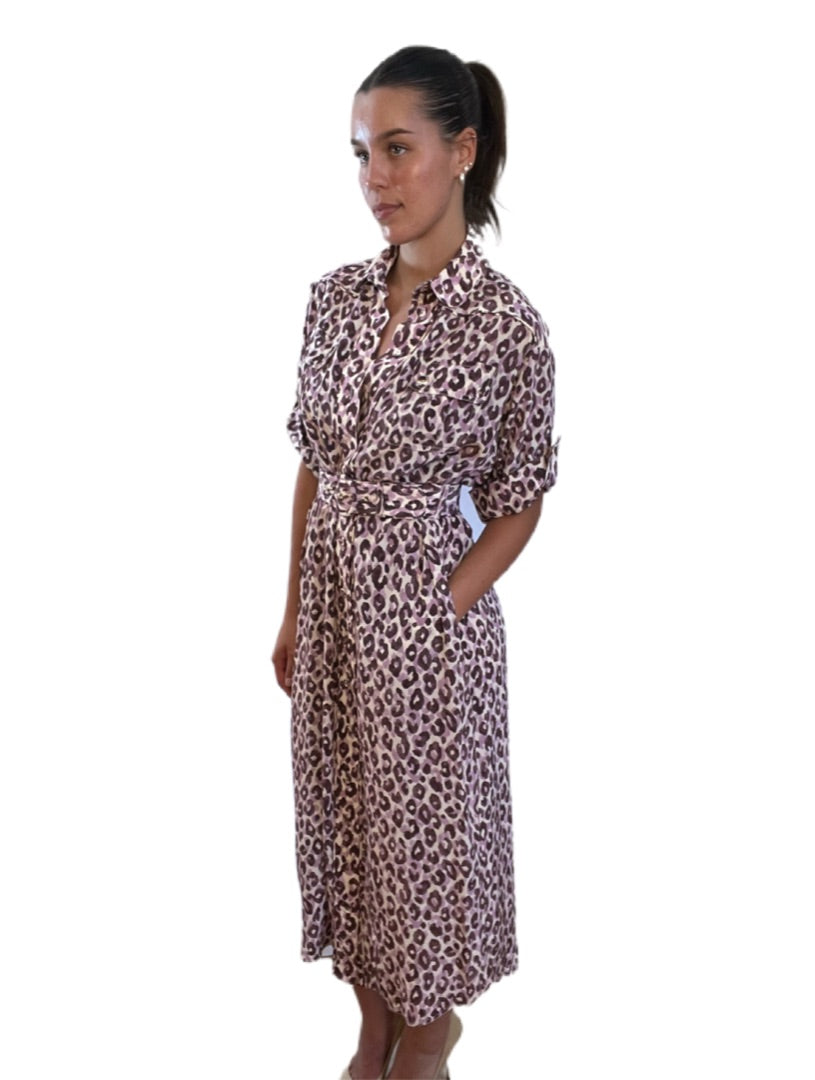 Zimmermann Purple Maxi Sleeveless Leopard Print Dress. Size: 0