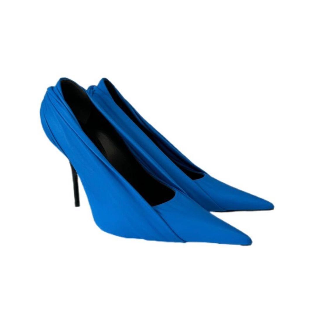 Balenciaga Sky Blue Leather Heels. Size: 36.5