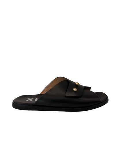 Acne Studios Black Double Stud Slides. Size: 39