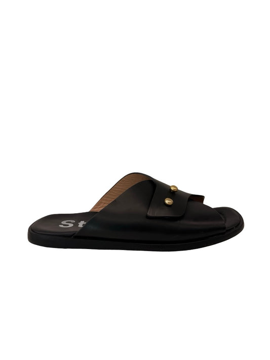 Acne Studios Black Double Stud Slides. Size: 39
