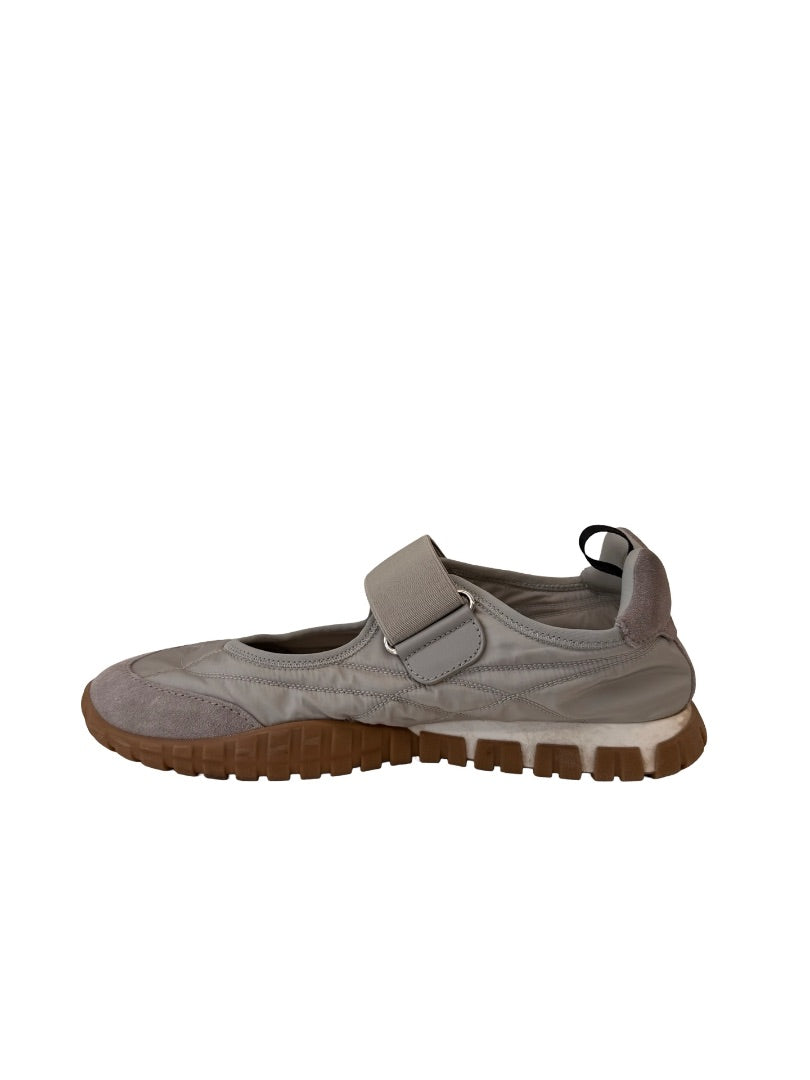 Miu Miu Grey 'Tyre Tech' Ballerina Shoes. Size: 39