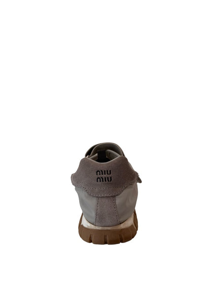 Miu Miu Grey 'Tyre Tech' Ballerina Shoes. Size: 39