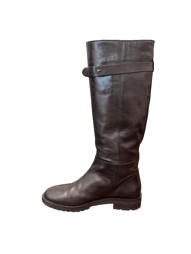 Weekend MaxMara Black Leather Riding Boots. Size: 38