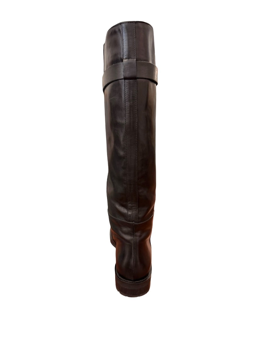 Weekend MaxMara Black Leather Riding Boots. Size: 38