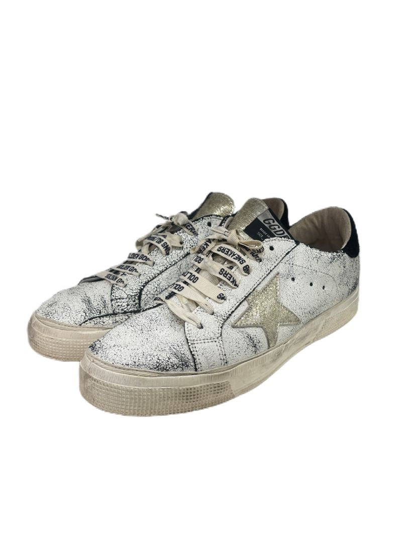 Golden Goose White, Black, Gold May Runners. Size: 41