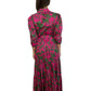 Husk Maxi High Neck Leaf Print Dress. Size: 8