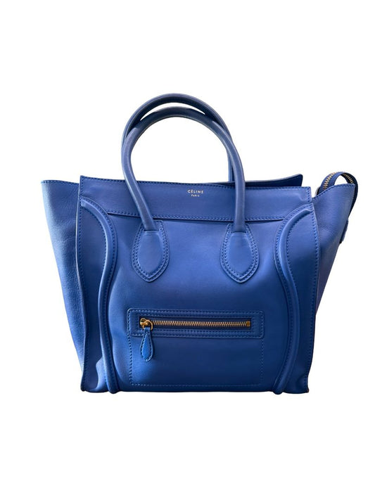 Celine Cobalt Blue 'Mini Luggage' Handbag.