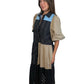 Second Female Black, Tan & Blue Maxi Button-Up Patterned Dress. Size: S