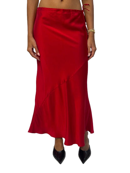 Maison Essentiele Red Silk Skirt. Size: S