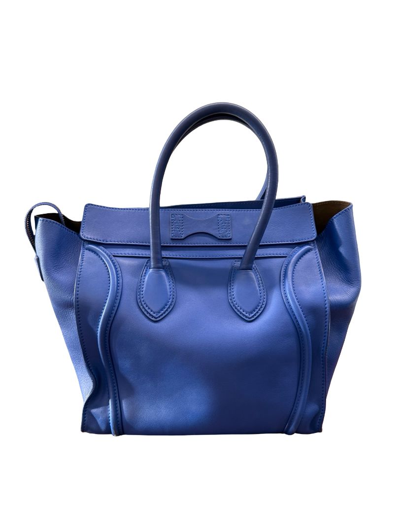 Celine Cobalt Blue 'Mini Luggage' Handbag.